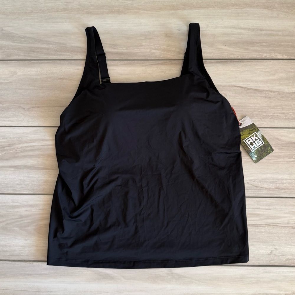 Duluth Plus AKHG Lost Lake Built-In Bra Tankini Black Size 18W NWT